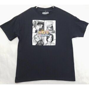 Naruto Shippuden Ripple Junction T-Shirt Mens XL Black 100% Cotton Crew Neck Tee